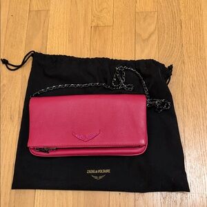 Zadig & Voltaire Fuchsia Leather Clutch